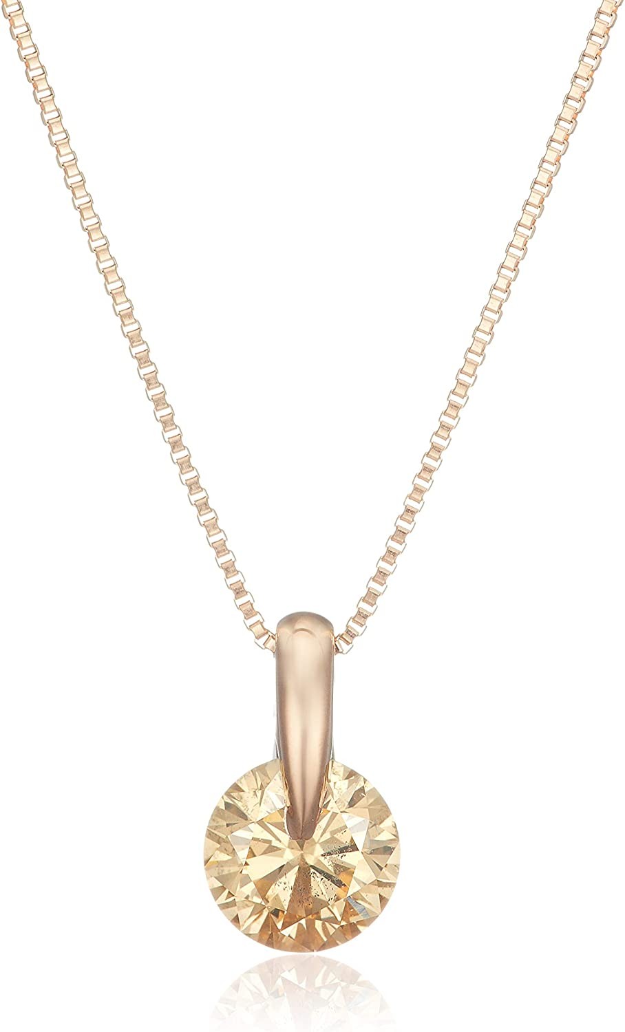 【D-COLLECTION】D-COLLECTION 18K玫瑰金钻石项链0.7ct 45cm【带鉴定】百叶链DAPN-831PG